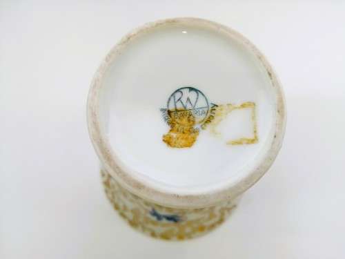Bavaria Germany Vase Blue and Gold design