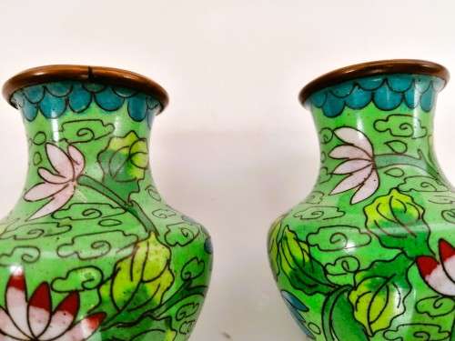 Chinese Cloisonne pair of vases
