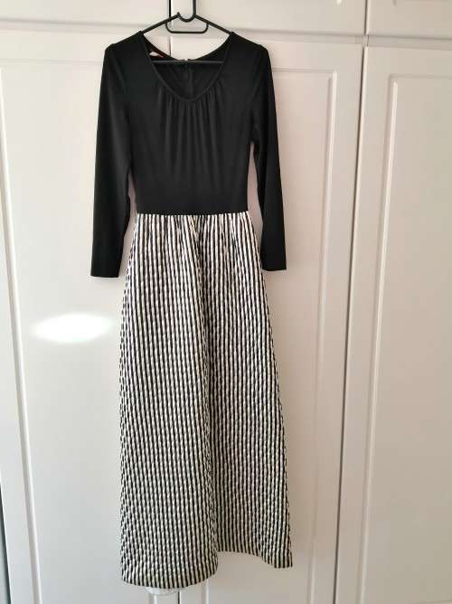 Vintage Gavotte Black and White Long Dress