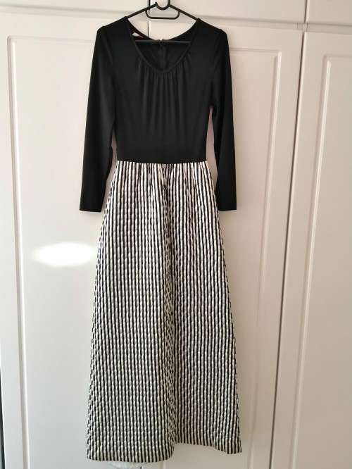 Vintage Gavotte Black and White Long Dress