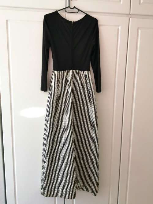 Vintage Gavotte Black and White Long Dress