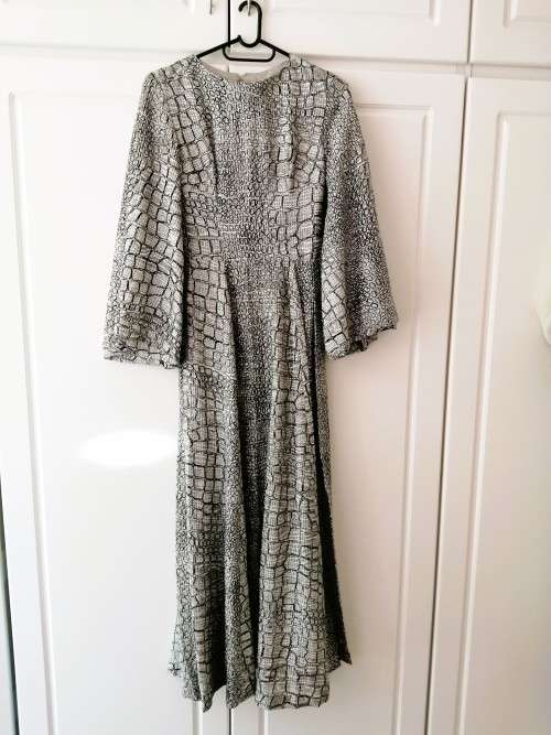 Vintage Jays Silver and Black sparkly Long Dress