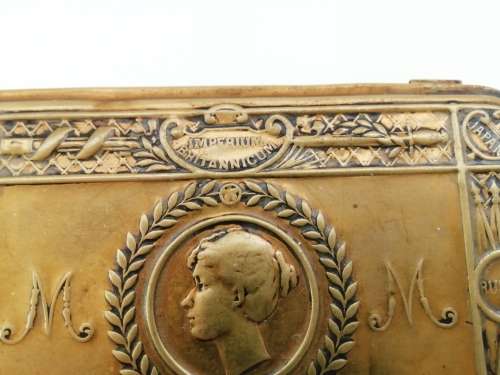 Vintage Original WW1 Royal Princess Mary 1914 Xmas Fund Brass Gift Tin