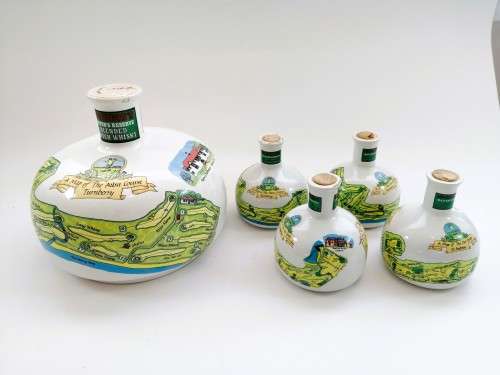 McGibbon`s Golfing decanters x 6 with Scotch Whisky