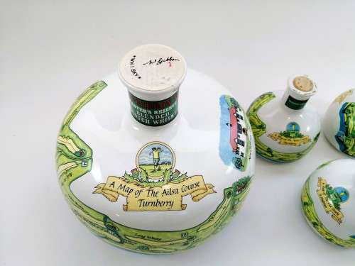McGibbon`s Golfing decanters x 6 with Scotch Whisky