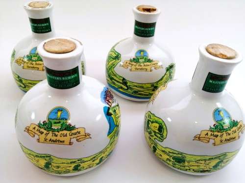 McGibbon`s Golfing decanters x 6 with Scotch Whisky