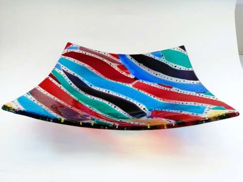 Beautiful Large Sqaure multi coloured plate
