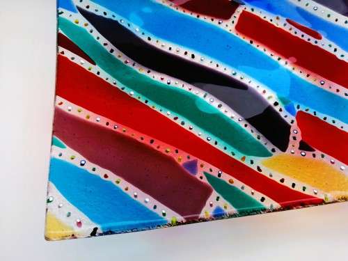 Beautiful Large Sqaure multi coloured plate