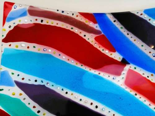 Beautiful Large Sqaure multi coloured plate