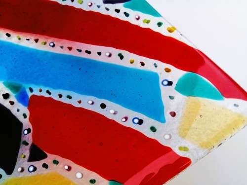 Beautiful Large Sqaure multi coloured plate