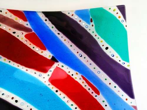 Beautiful Large Sqaure multi coloured plate