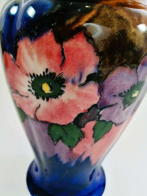 Stunning H and K Tunstall Hand Painted Viola Large Vase