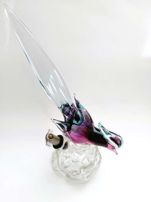 ARCHIMEDE SEGUSO!! 1960S MURANO GLASS PHEASANT BIRD DECANTER MADE FOR LUXARDO