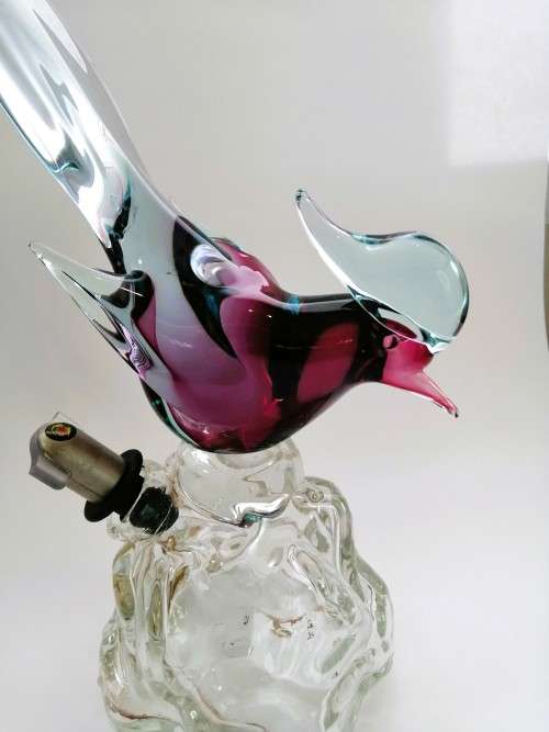 ARCHIMEDE SEGUSO!! 1960S MURANO GLASS PHEASANT BIRD DECANTER MADE FOR LUXARDO