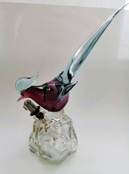 ARCHIMEDE SEGUSO!! 1960S MURANO GLASS PHEASANT BIRD DECANTER MADE FOR LUXARDO