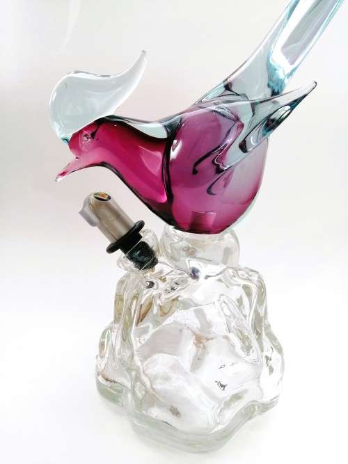ARCHIMEDE SEGUSO!! 1960S MURANO GLASS PHEASANT BIRD DECANTER MADE FOR LUXARDO