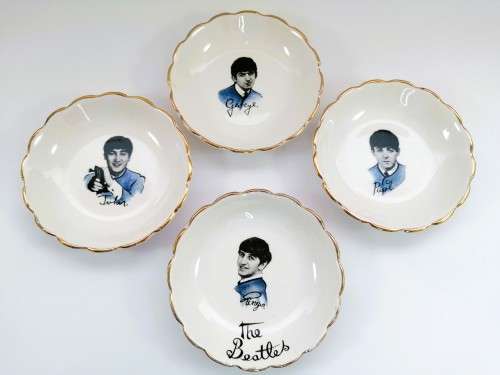 The Beatles 1964 UK Washington Pottery Candy Sweet Dishes - Full Set