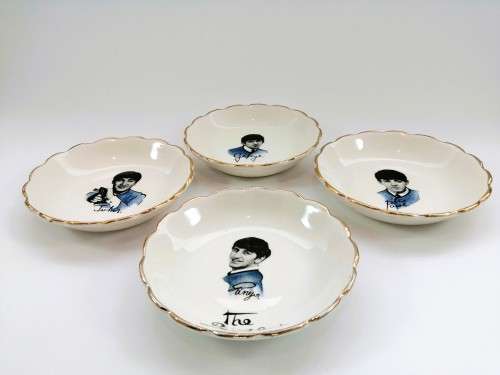 The Beatles 1964 UK Washington Pottery Candy Sweet Dishes - Full Set