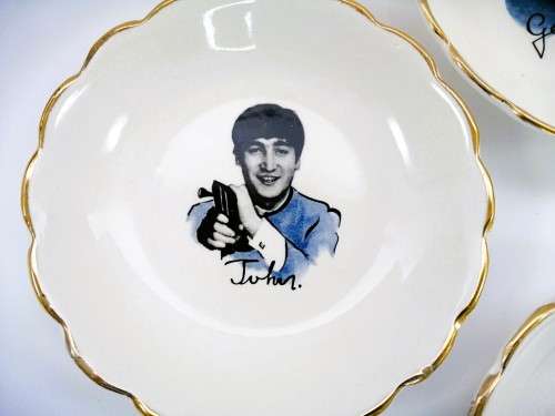 The Beatles 1964 UK Washington Pottery Candy Sweet Dishes - Full Set
