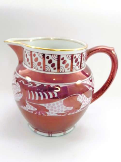 Victorian Pink luster large jug