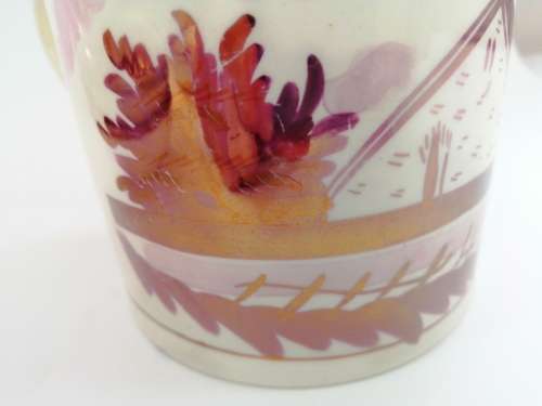 Victorian Pink luster Plate Large mug cup and saucers