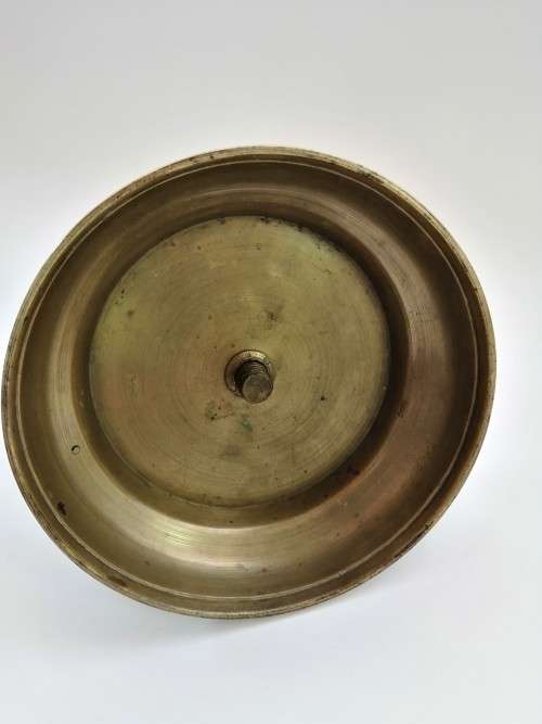 Large Vintage Detailed Oriental Enameled Brass Bell
