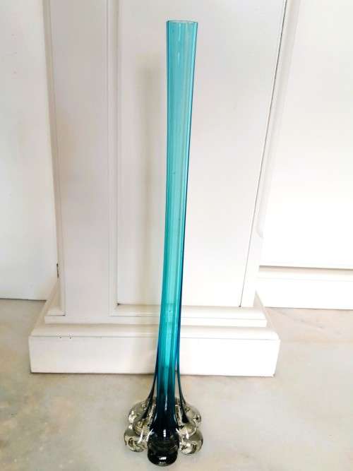 1920s Art Deco Turquoise Glass Vase