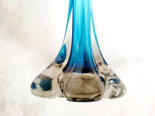1920s Art Deco Turquoise Glass Vase