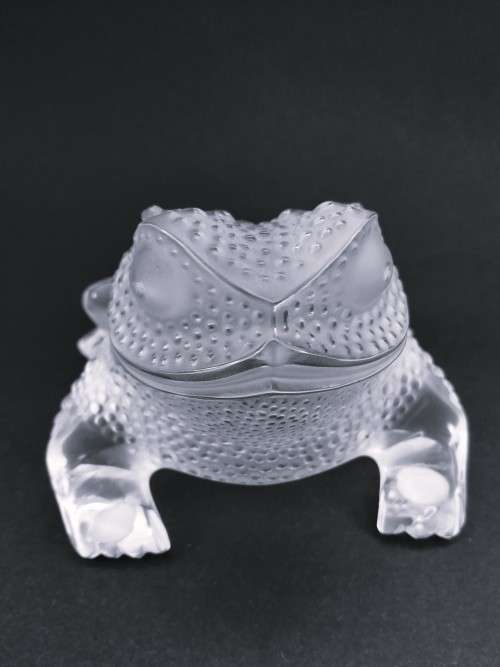 Lalique clear and frosted crystal `Gregoire` toad figurine, No.11640, designed by Marc Lalique