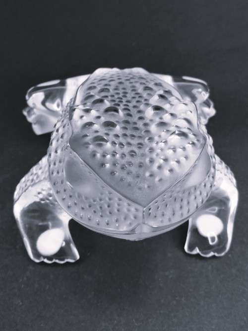 Lalique clear and frosted crystal `Gregoire` toad figurine, No.11640, designed by Marc Lalique