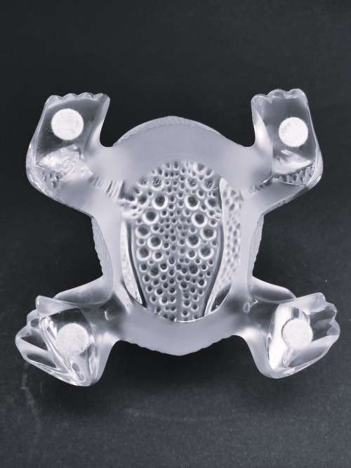 Lalique clear and frosted crystal `Gregoire` toad figurine, No.11640, designed by Marc Lalique