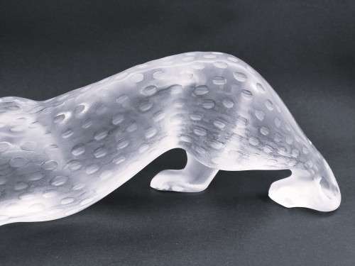 Large Lalique frosted crystal `Zeila Panther` figurine