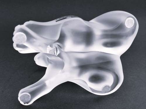 Lalique frosted crystal Tambwee Lion Cubs figurine, designed by Marie-Claude Lalique