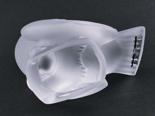 Lalique clear and frosted crystal figurine of a sparrow