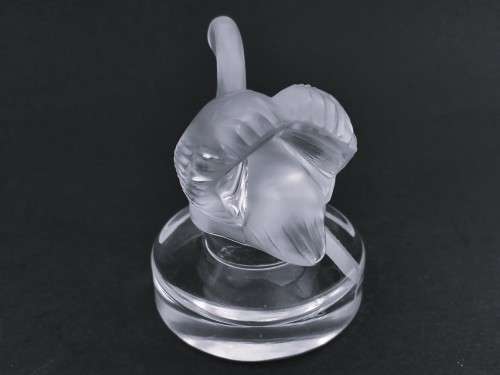 Lalique France Frosted Crystal Swan Bird Glass Figurine Place Card Setting