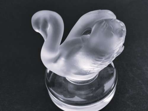 Lalique France Frosted Crystal Swan Bird Glass Figurine Place Card Setting