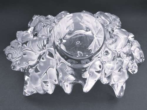 Spectacular LALIQUE Champs-Elysees clear crystal centerpiece bowl