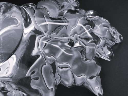 Spectacular LALIQUE Champs-Elysees clear crystal centerpiece bowl
