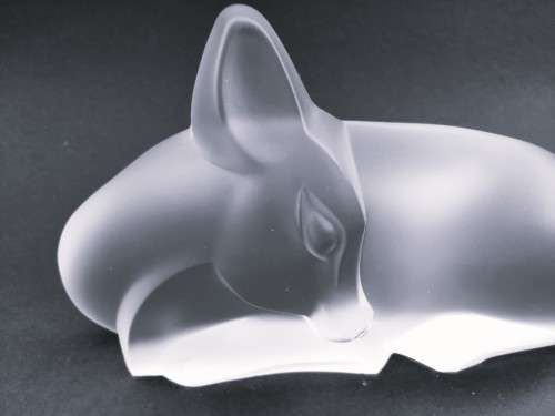 RARE!!! 1934 Art Deco Lucienne Bloch For Leerdam (Satinated Glass Figure of Lying Deer)