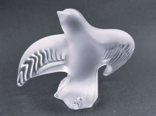 Vintage Lalique France Sculpture Martinet Siffleur - Motif Swallow Chirping