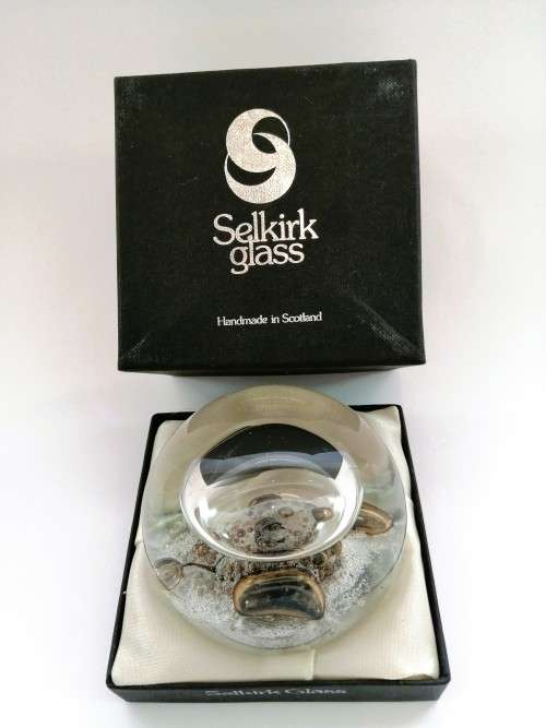Limited Edition 67/500 Selkirk Glass SPACE POOL Paperweight 1979 Scotland P. Holmes