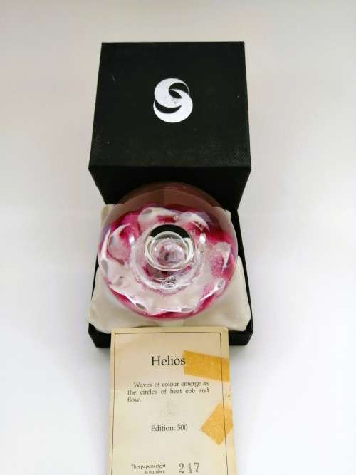 Limited Edition 247/500 Selkirk Glass Helios Paperweight 1983 Scotland