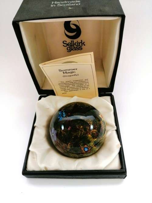 Selkirk Glass Peter Holmes Scotland Summer Magic Dragonfly 1980 Beautiful