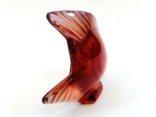 Vintage Lalique France Sculpture Coloured Angle Fish