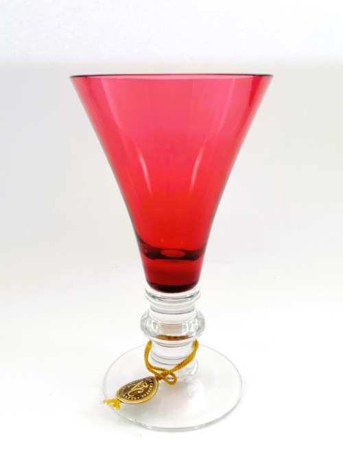 Royal Scot Crystal Arts and Crafts Collection Large Ruby Red Wine Goblet