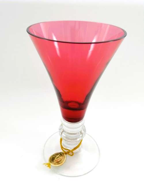 Royal Scot Crystal Arts and Crafts Collection Large Ruby Red Wine Goblet