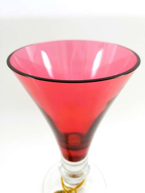 Royal Scot Crystal Arts and Crafts Collection Large Ruby Red Wine Goblet