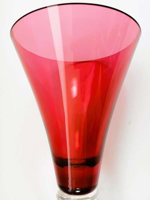 Royal Scot Crystal Arts and Crafts Collection Large Ruby Red Wine Goblet