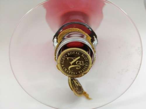 Royal Scot Crystal Arts and Crafts Collection Large Ruby Red Wine Goblet