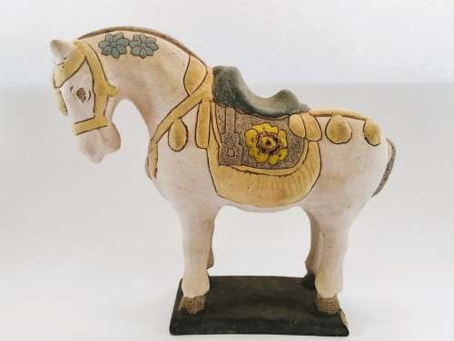 Large Porcelain Tang Dynasty Style, Porcelain War Horse